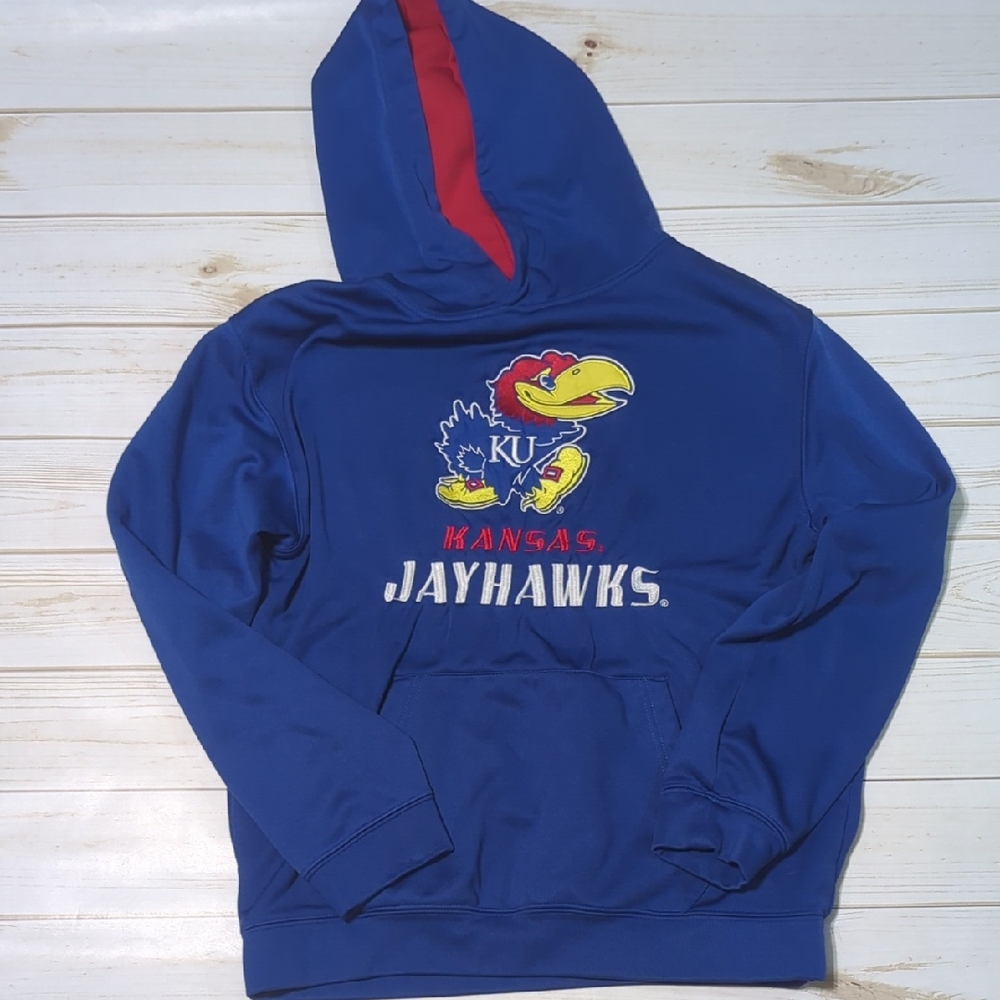 Colosseum Blue and Red Athletic Hoodie